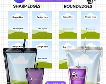 Capri Sun Template Canva Editable, Juice Pouch Label Template, Printable Capri Sun Labels, Birthday Party Favor Template,Custom Pouch Design