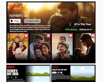 Dadflix Canva Template Bundle, Father's Day Movie Poster Template, Dadflix Photo Collage Canva Editable, Best Dad Ever Gift Template