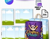 Gift Bag Template Bundle, Editable Canva Gift Bag Design, Paper Gift Bag Template, Party Favor Bag Template, Printable Packaging Template