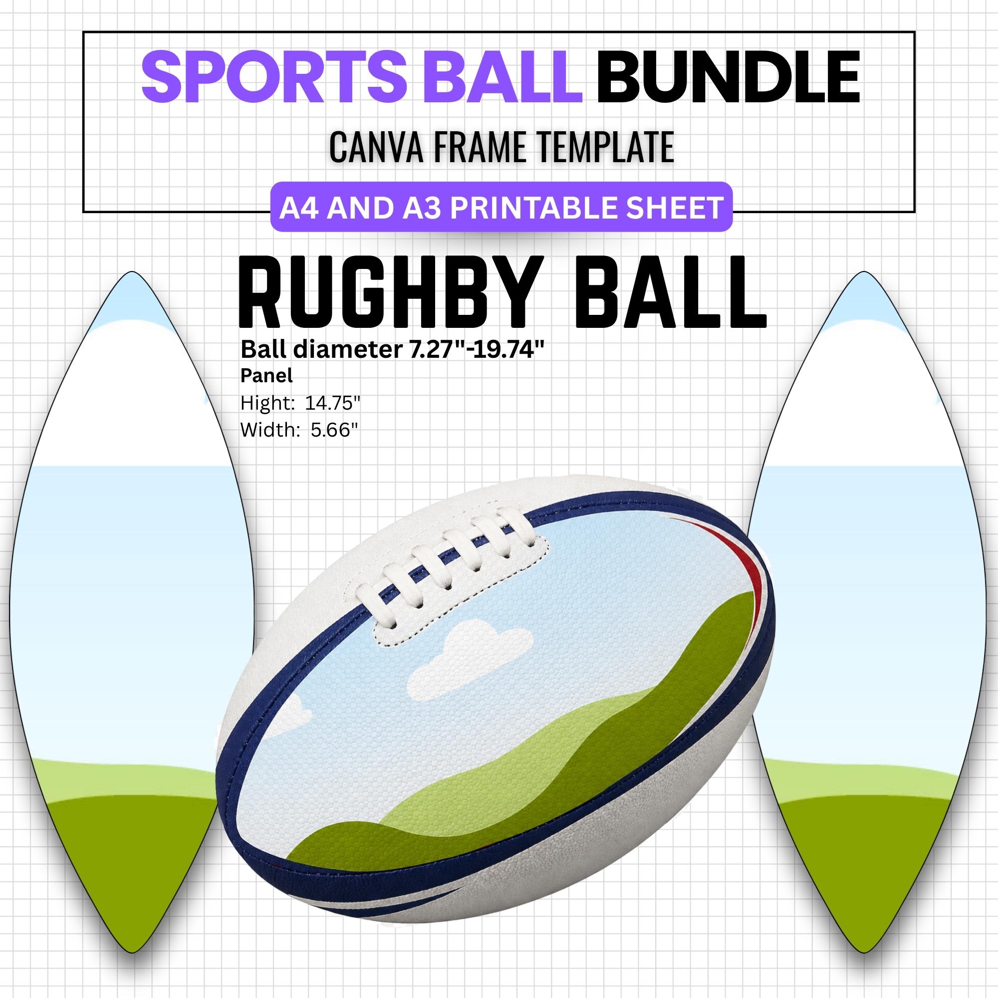 Sports Ball Panel Template Bundle Canva Editable, Basketball Football ...