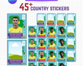 World Cup 2026 Sticker Template Canva Editable, Soccer Player Card Stickers, Country Football Sticker Sheet
