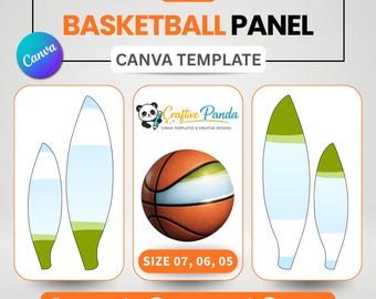 Plantillas de panel de baloncesto, diseño editable en Canva, tamaño 5, 6, 7, para envolver fotos, A4 (8,5 x 11 pulgadas) imprimible.
