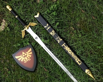 Handgjord The Legend of Zelda Master Sword Twilight Princess Edition, Metallreplika i full storlek, Hyrule-replika, Present till honom och maken