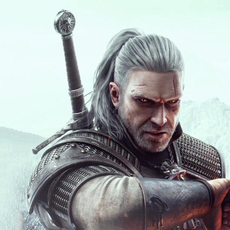 Handgjord Witcher 3-Wild Hunt stålvargmedaljong Geralt av Rivia replika | Handgjord fantasy displaybladplakett, samlarobjekt för heminredning bild 2