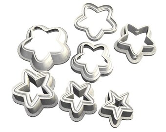 stripe star Clay Cutter set - 3D Print STL File for Polymer Clay Earrings - Digital