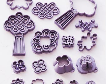 Norigae Charm Cutters, Kpop Style, Polymer Clay Earring, Rumi Purple (Digital File)