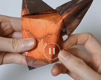 Easy Simple Origami fox easy Paper Squishy, Folding pattern print pdf