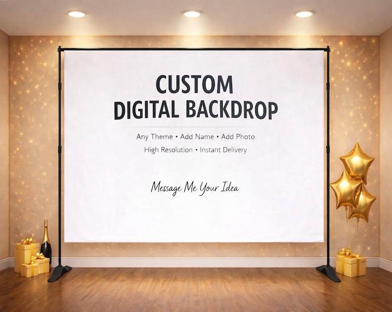 Custom Digital Backdrop, Personalized Photo Background, Party Backdrop ...