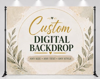 Fondo digital personalizado, fondo fotográfico personalizado, diseño de fondo para fiestas, cualquier tema, descarga instantánea, nombre y texto personalizados.