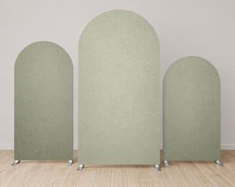 Juego de 3 fondos de arco verde salvia, paneles de fondo neutros para bodas, fondo minimalista para fotomatón, decoración para baby shower y despedida de soltera.