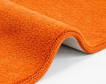 Tapis en laine tufté main | Orange vif | Tapis en peluche | Tailles personnalisées | Décoration bohème de salon et chambre à coucher | Livraison gratuite dans le monde entier