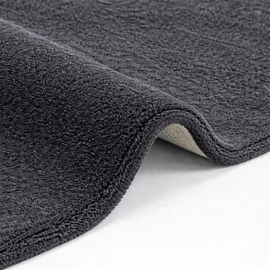 Hand Tufted Charcoal Wool Rug | Plush Solid Minimalist Carpet for Living Room