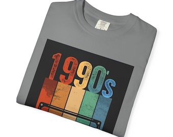 Koszulka z lat 90. z kasetą magnetofonową w stylu retro | Koszulka muzyczna w paski w stylu vintage