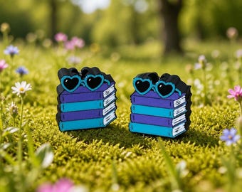 Book Lover Straw Topper 3D Print File, Heart Sunglasses Books (Digital Download)