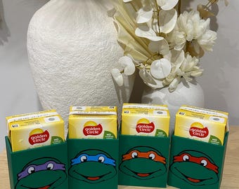 Juice Box or Popper Holder Turtle Design,  Digital Download Only