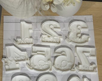 1 - 10 Cookie Cutter & Stamp Set | 3D Print File (Commercial License)