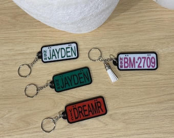 Custom Number Plate Keyring: Personalised 3D Printed Bag Tag Accessory