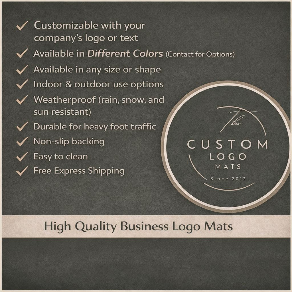 Branded Business Logo Mat – Personalized Entrance Floor Rug - Etsy