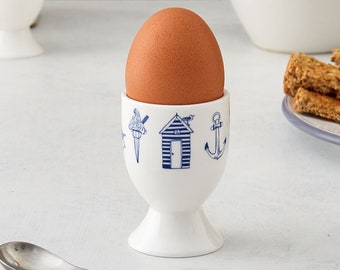 Nautical Egg Cup - Lovingly Made In Britain, Hand decorated in Britain, Fine Bone China, ceramic Egg Holder, Tableware, Breakfast