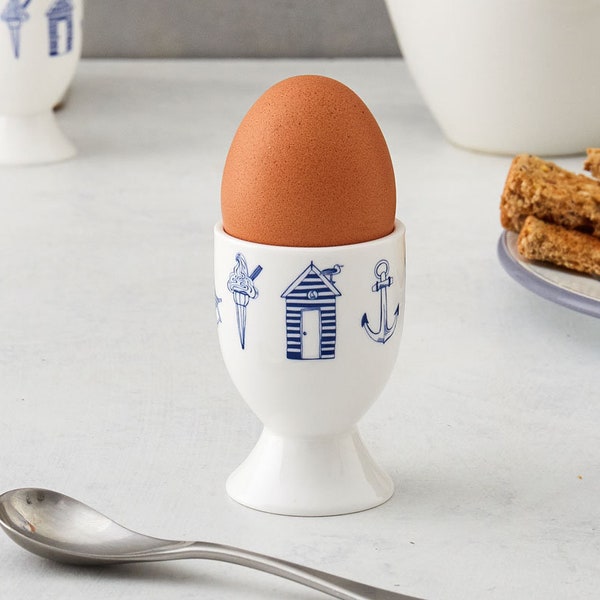 Nautical Egg Cup - Lovingly Made In Britain, Hand decorated in Britain, Fine Bone China, ceramic Egg Holder, Tableware, Breakfast