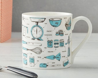 Baking Delight Mug - Handcrafted in Staffordshire, Fine Bone China, Coffee Mug, Tea Mug, Made in UK