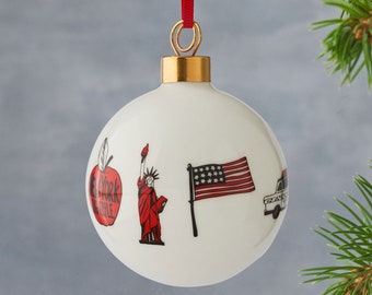 New York, New York Bauble / Christmas Ornament - Lovingly Made In Britain