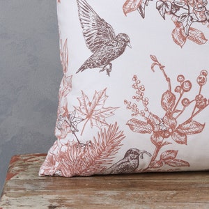 Autumn Garden Cushion, Cotton Cushion Cover, Couch Cushion Cover, Decor, Sofa Cushion Cover, Made in UK image 2