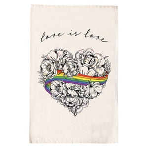Love is Love LGBTQ Pride Tea Towel, Cotton Tea Towel, Cotton Kitchen Towel, Cotton Dish Towel, Handmade in UK image 5