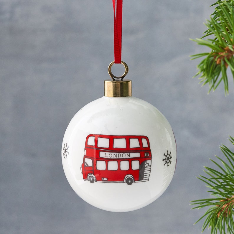 London Bus Bauble / Christmas Ornament Lovingly Made In Britain image 1