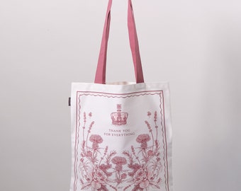 Queen's Commemorative Canvas Bag, Queen's Commemorative Tote Bag, Tote Bag, Handmade in UK