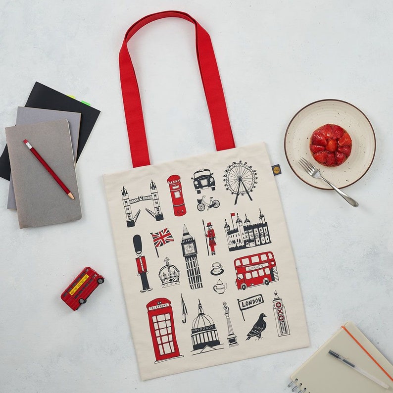 Big Smoke Bag, Unbleached Cotton Tote, Screen-printed Bag, Tote Bag, Shoulder Bag, Grocery Bag, Shopping Bag, Made in UK image 1
