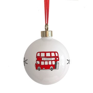 London Bus Bauble / Christmas Ornament Lovingly Made In Britain image 2