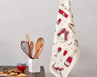 Christmas Delights Tea Towel / Kitchen Towel - Lovingly Made In Britain