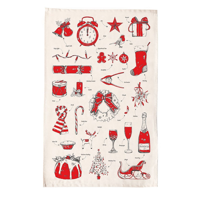 Christmas Delights Tea Towel / Kitchen Towel Lovingly Made In Britain image 4