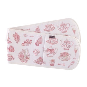 Afternoon Tea Double Oven Glove, Cooking gloves, Insulated Cotton, Kitchen gloves, Oven glove, Pot Holder image 2