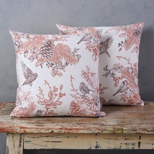 Autumn Garden Cushion, Cotton Cushion Cover, Couch Cushion Cover, Decor, Sofa Cushion Cover,  Made in UK