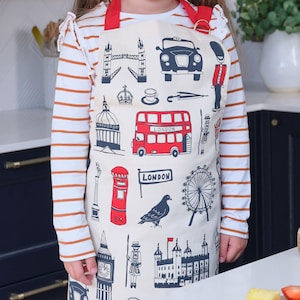 Big Smoke Children's Apron - Lovingly Made In Britain, Cotton Apron, Screen-printed Apron, Kitchen Gift, Housewarming Gift
