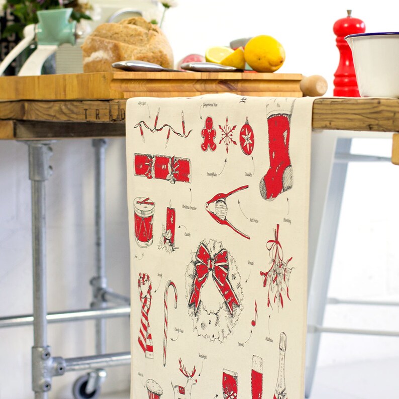 Christmas Delights Tea Towel / Kitchen Towel Lovingly Made In Britain image 2