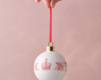 Queen's Commemorative Bauble, Handmade in UK