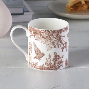 Autumn Garden Fine Bone China Mug: UK Crafted Coffee Cup