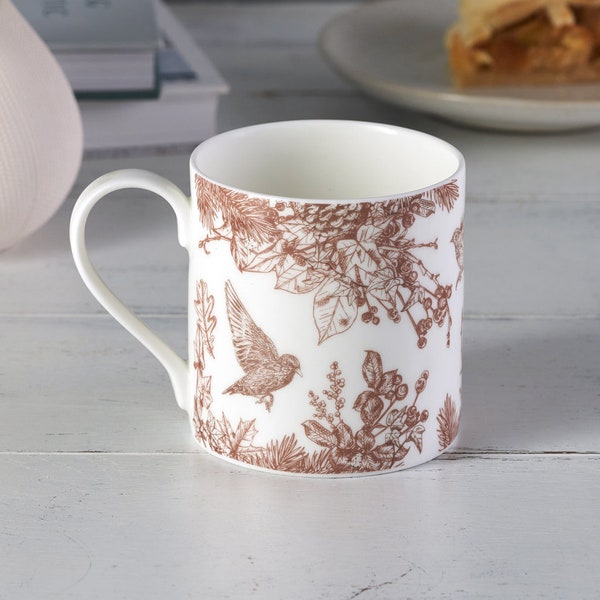 Taza de jardín de otoño, porcelana de hueso fino, taza de café, taza de té, hecha en el Reino Unido