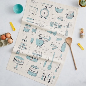 Baking Delight Tea Towel / Kitchen Towel - Lovingly Made In Britain, Cotton Tea Towel, Cotton Dish Towel