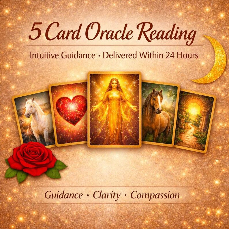5 Card Oracle Reading | Intuitive Guidance | 24 Hour Delivery - Etsy