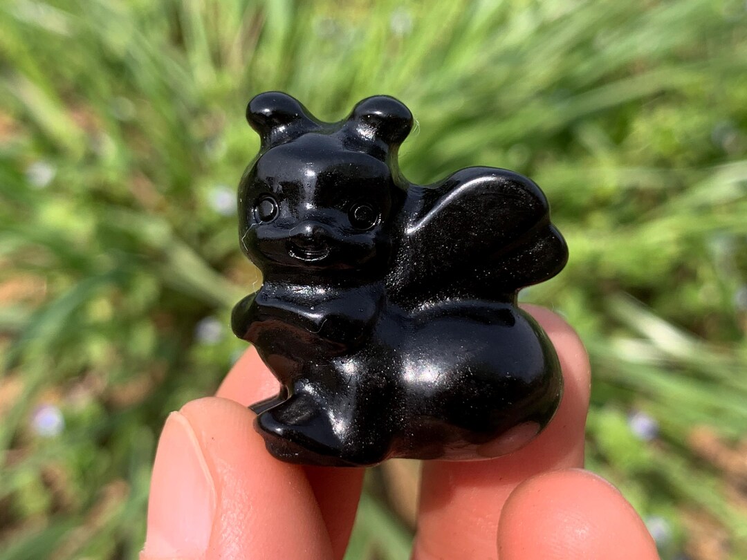 Bbee Reki Hand Carved Obsidian Crystal Quartz Bee: Reiki Healing Stone, Home ...