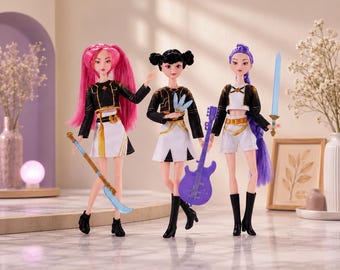 Anime Style K Pop Collectible Dolls, K Pop Dolls Set For Kids, Demon Slayer Dolls, Gift For K Pop Fans, Rumi, Mira Zoey Dolls.