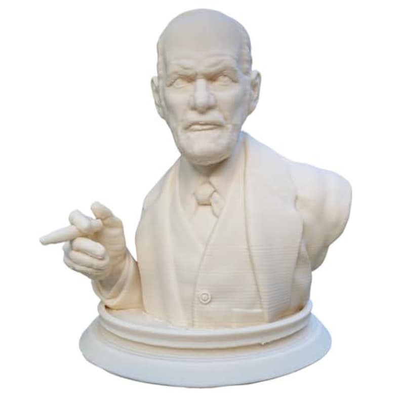 Sigmund Freud Bust Statue - Psychology Desk Decor - 3D Printed Intellectual Ornament - Psychoanalysis Gift - Therapist Office image 2