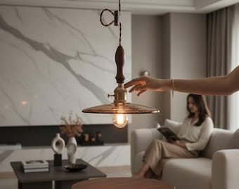 Glass Pendant Light | Nordic Vintage Brass Glass | Dining Room Bedroom Cafe Lighting