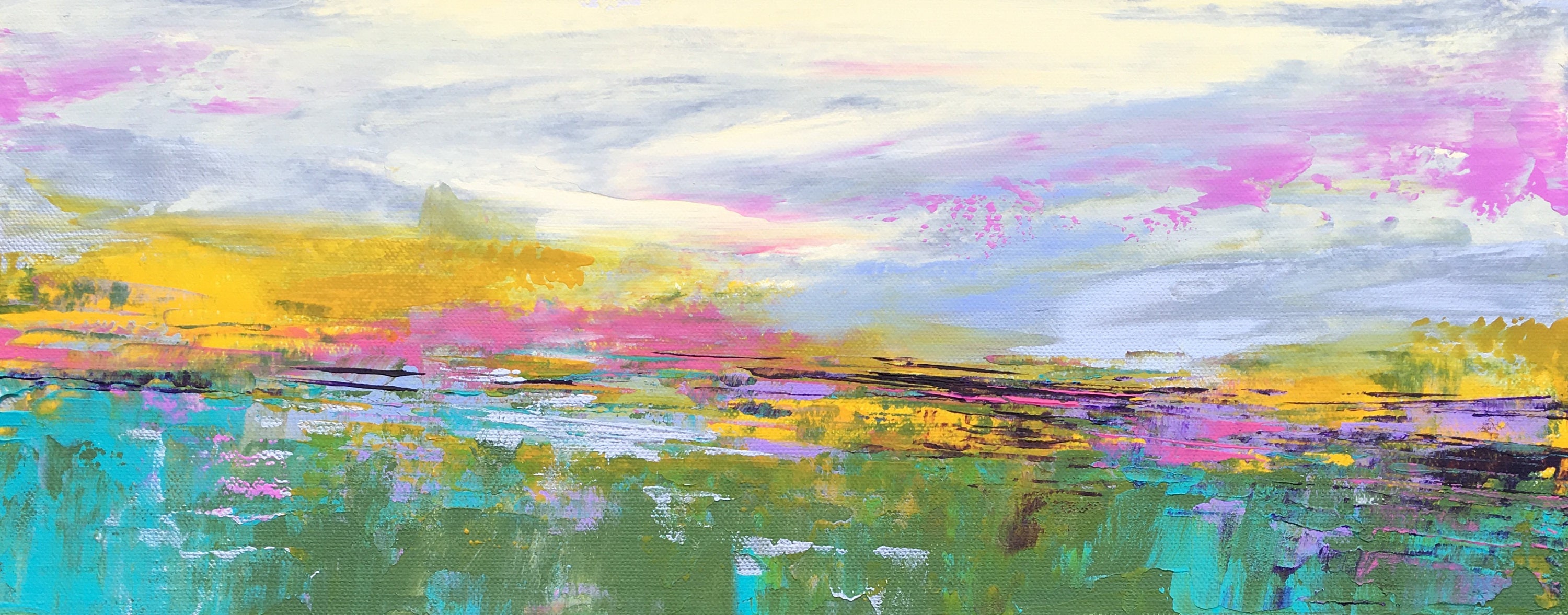 Abstract Landscape - 'happy Days' - Acrylic Painting on Canvas - Size ...