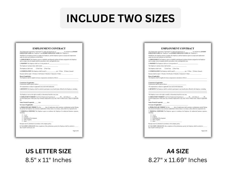 Editable Employment Contract Agreement Template (PDF, Word, Google Docs ...