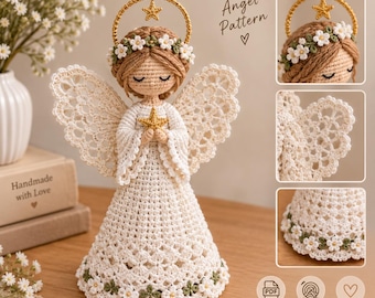 Crochet Angel Doll Pattern | Amigurumi Ornament, Keepsake (PDF Download)